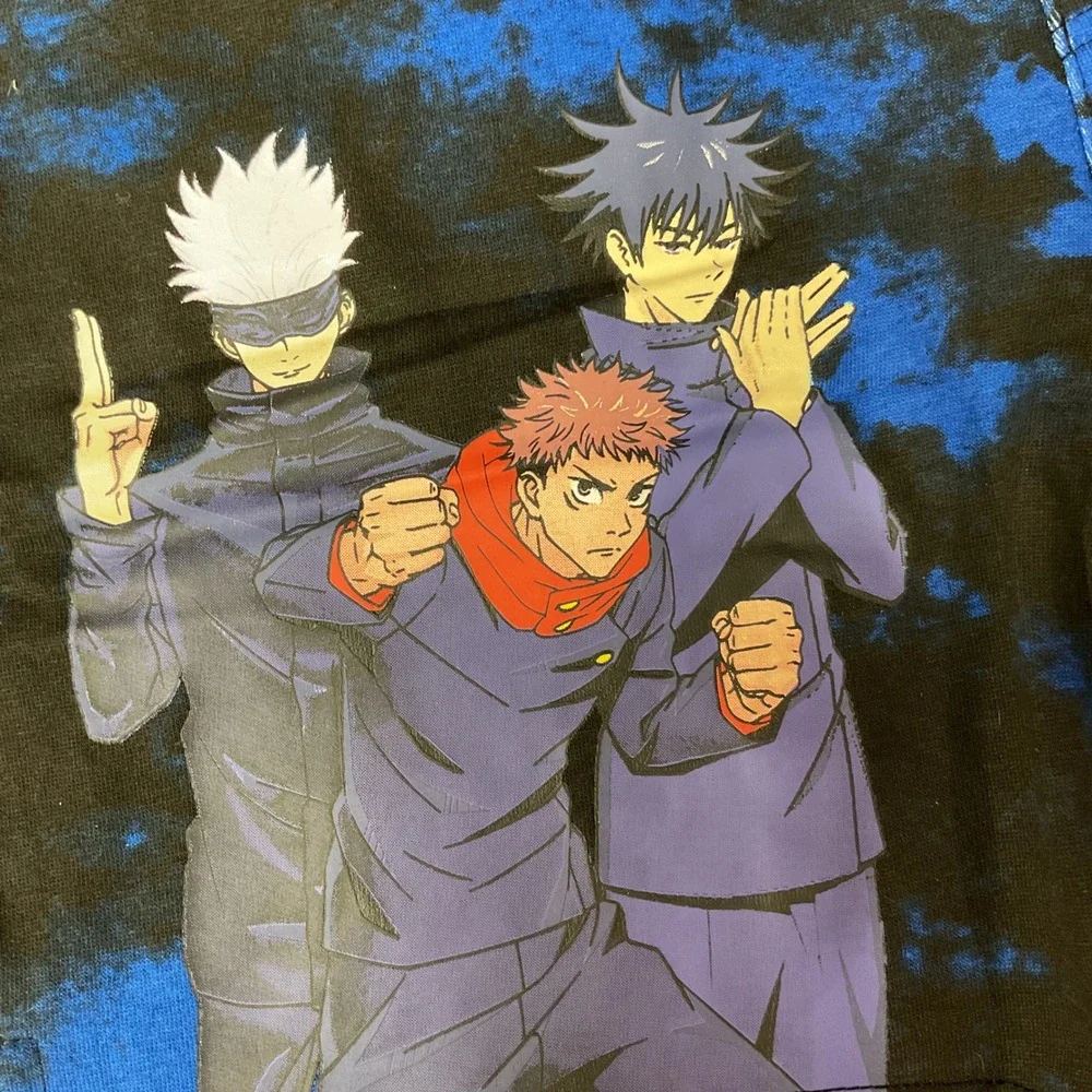 Hot Topic Men's Jujutsu Kaisen Drawstring Flat Front Shorts Blue & Black‎ Size S